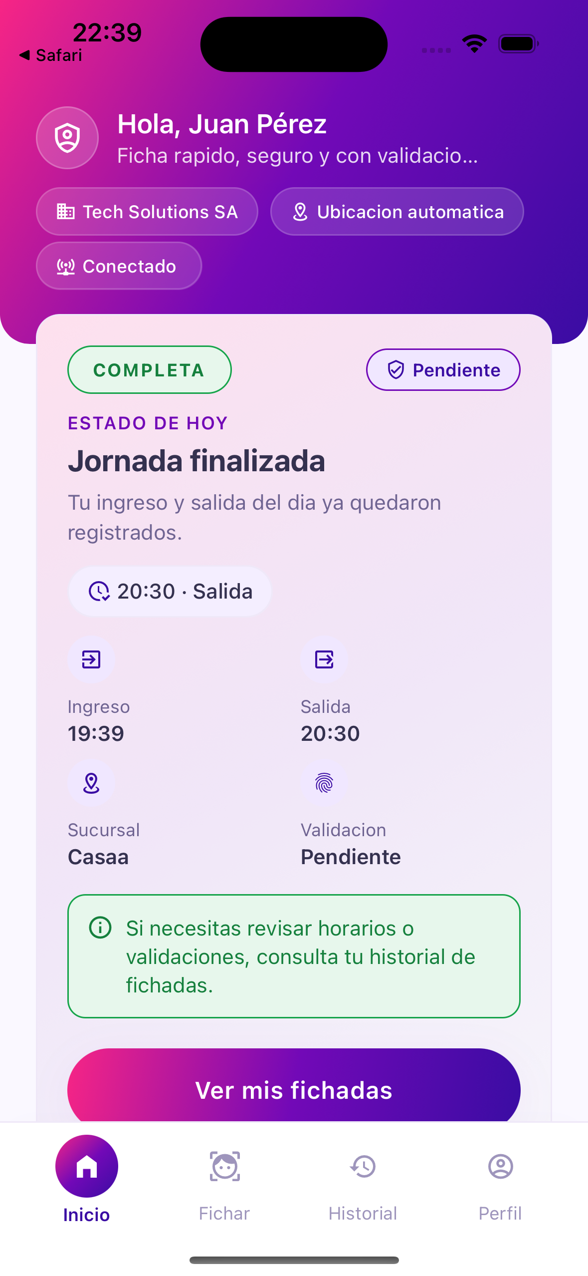 Mockup mobile de la app Bmatch